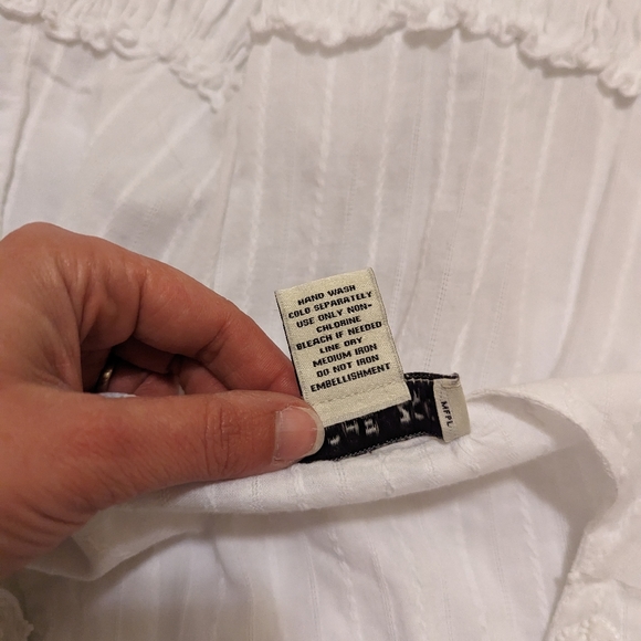 Rachel Zoe white tunic with ruffle and tassels size M - Picture 8 of 10